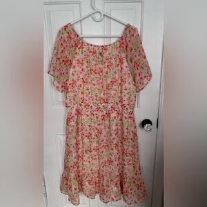 NWT Womens Mommy And Me Floral Georgette Tiered Dress - Rosebud.